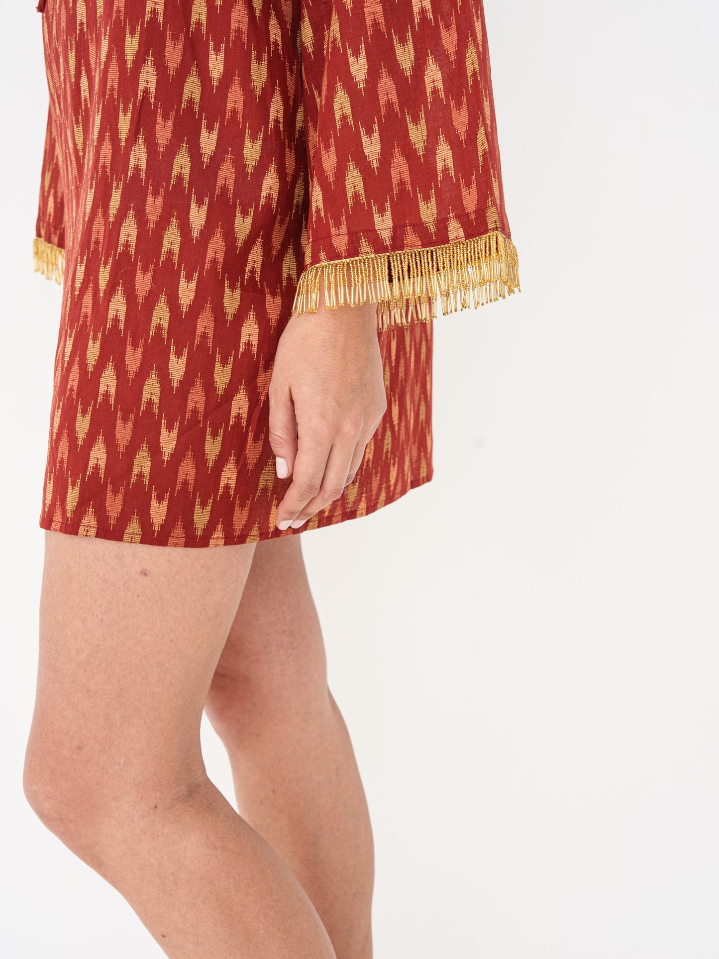 Printed Mini Kaftan - Red