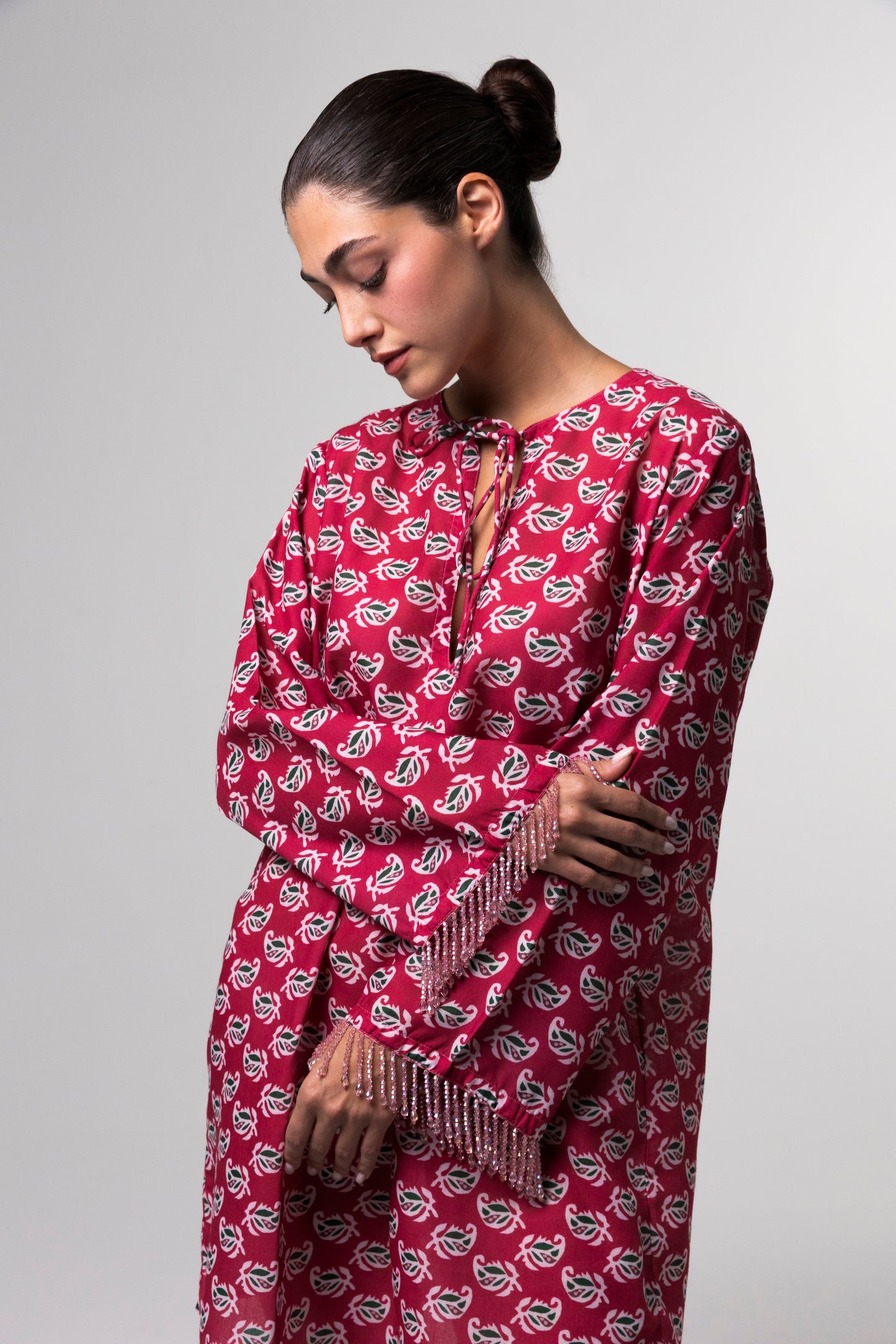 Printed Mini Kaftan - Pink