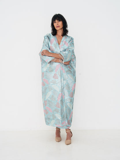 Reversible Abaya - Baby Blue & Beige