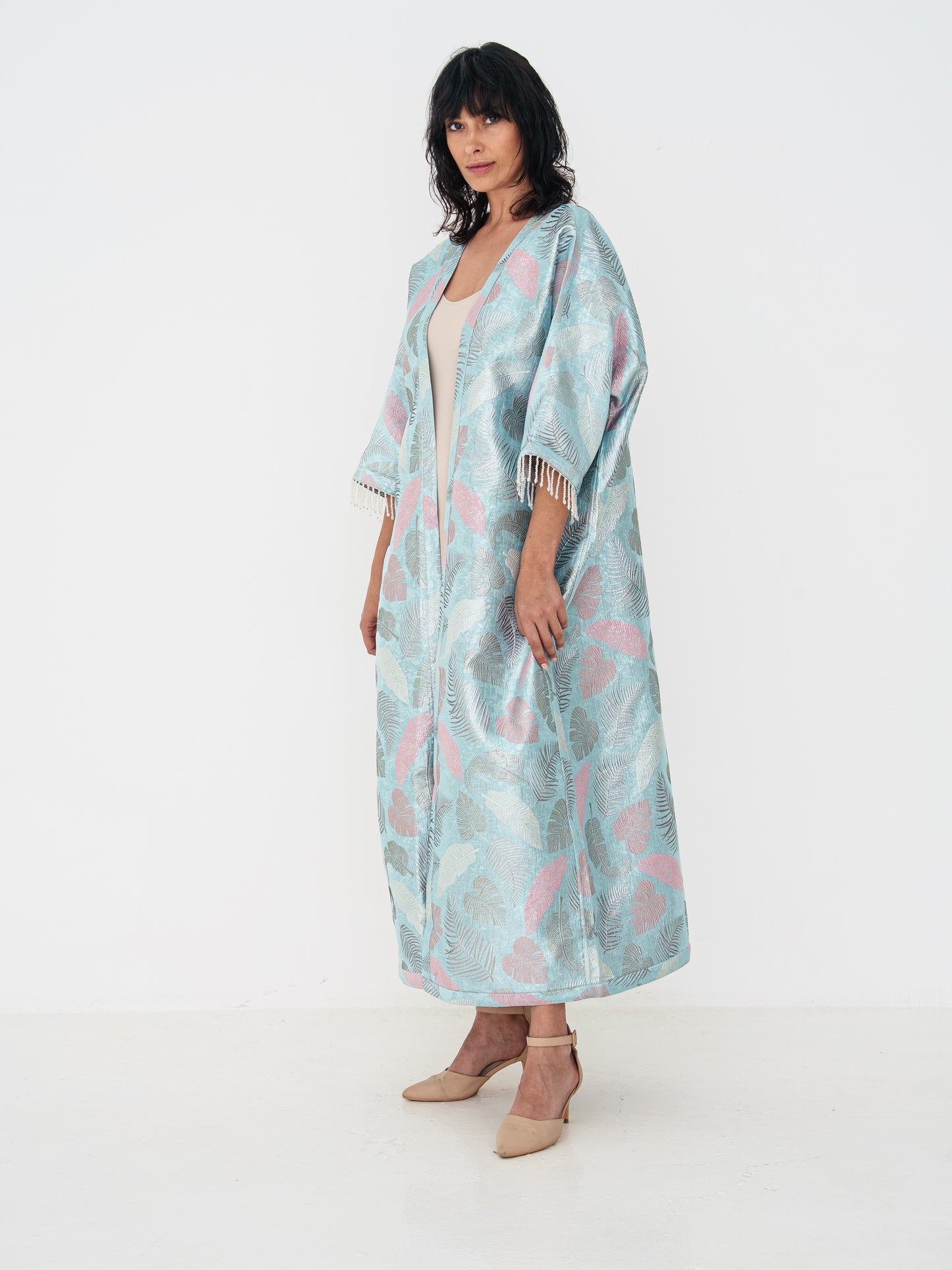 Reversible Abaya - Baby Blue & Beige
