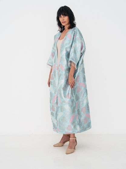 Reversible Abaya - Baby Blue & Beige