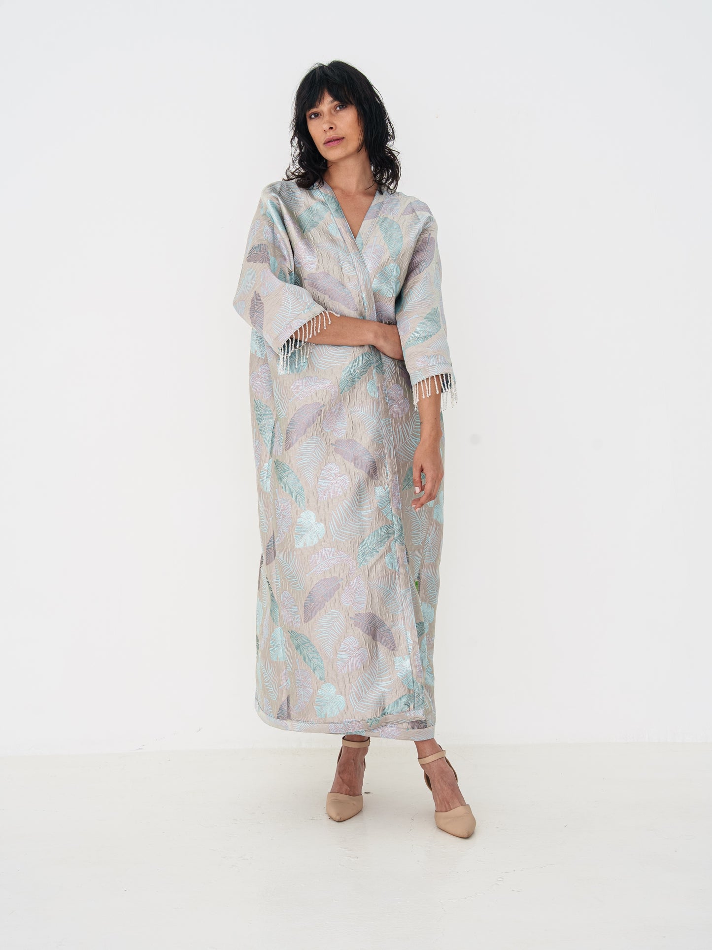 Reversible Abaya - Baby Blue & Beige
