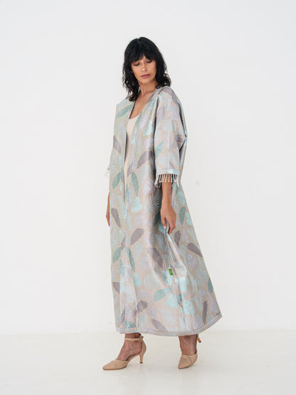 Reversible Abaya - Baby Blue & Beige