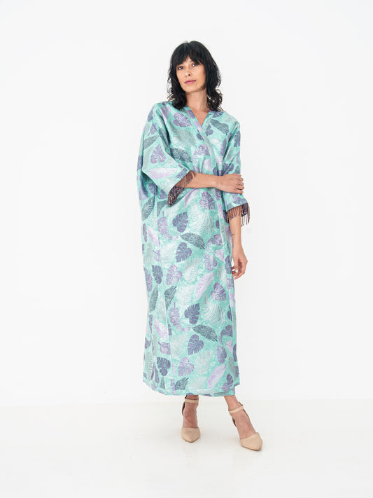 Reversible Abaya - Turquoise & Purple