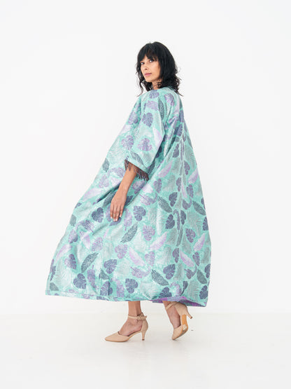 Reversible Abaya - Turquoise & Purple