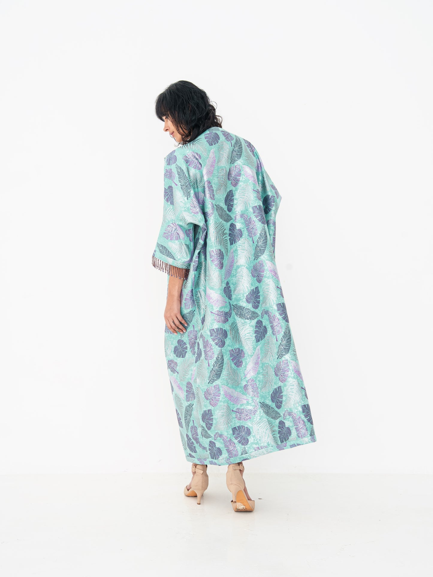 Reversible Abaya - Turquoise & Purple