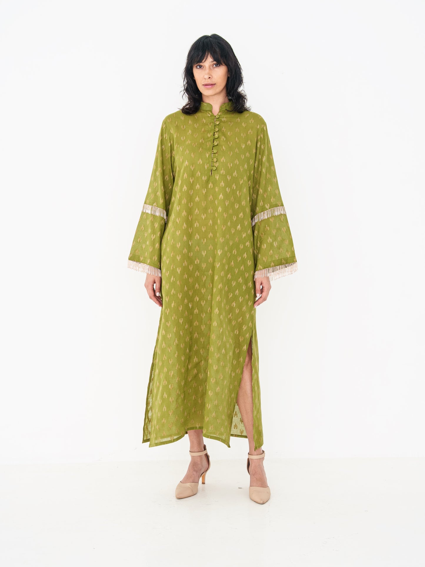 Printed Long Kaftan - Green