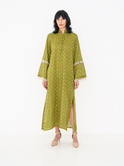 Printed Long Kaftan - Green