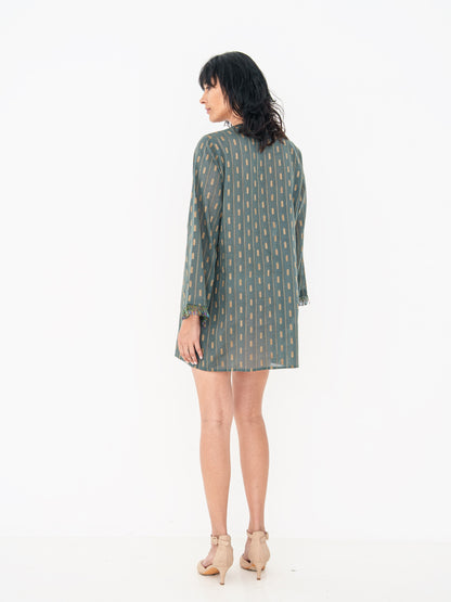 Printed Mini Kaftan - Grey