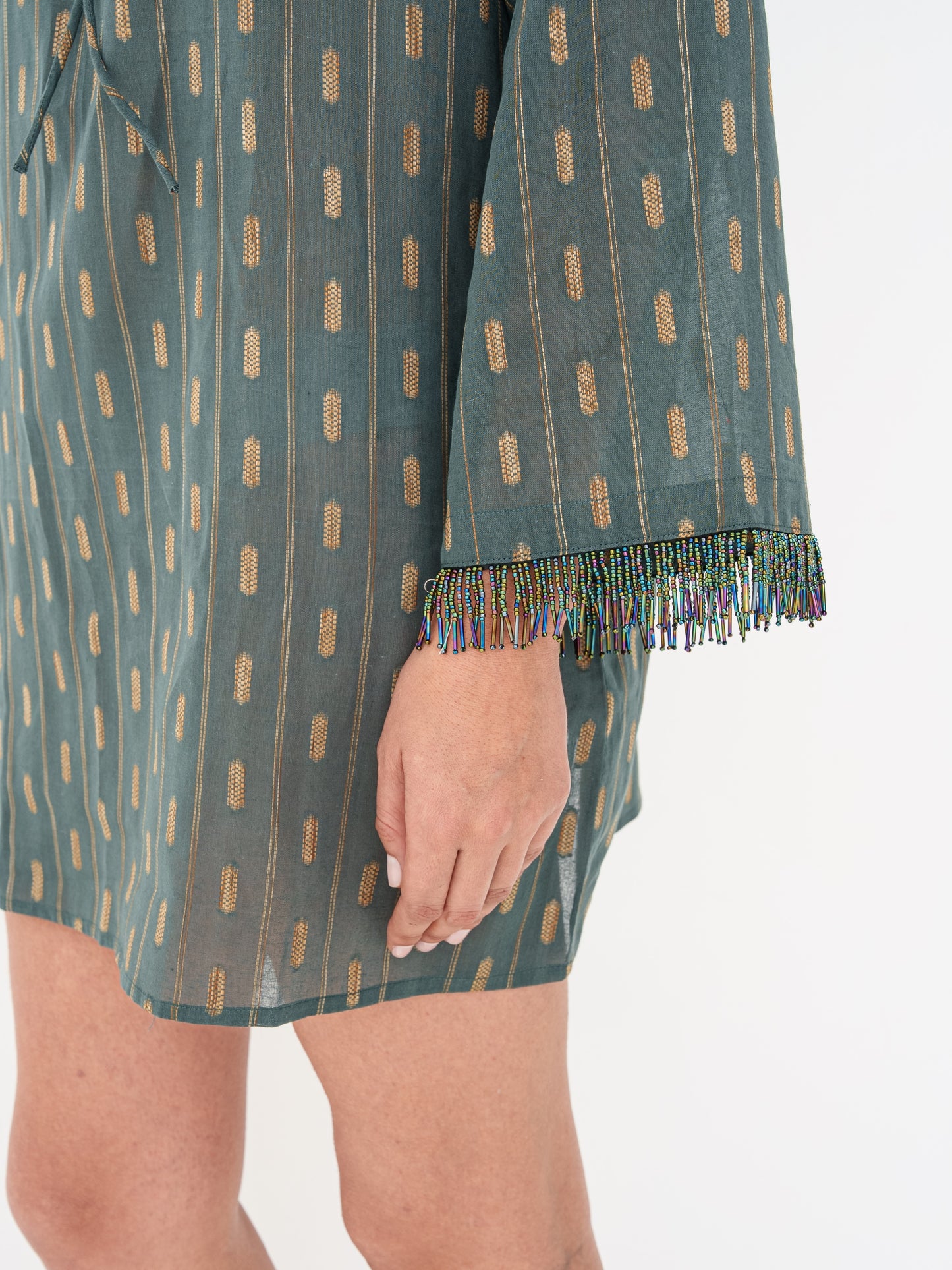 Printed Mini Kaftan - Grey