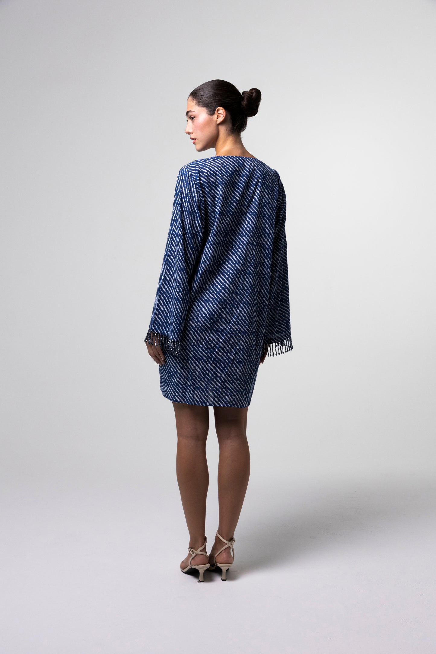 Printed Mini Kaftan - Blue