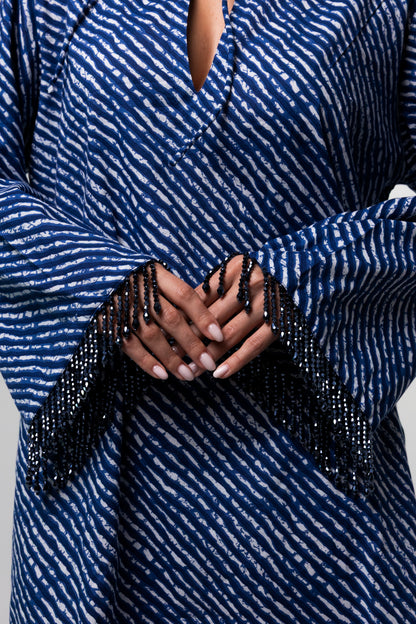 Printed Mini Kaftan - Blue