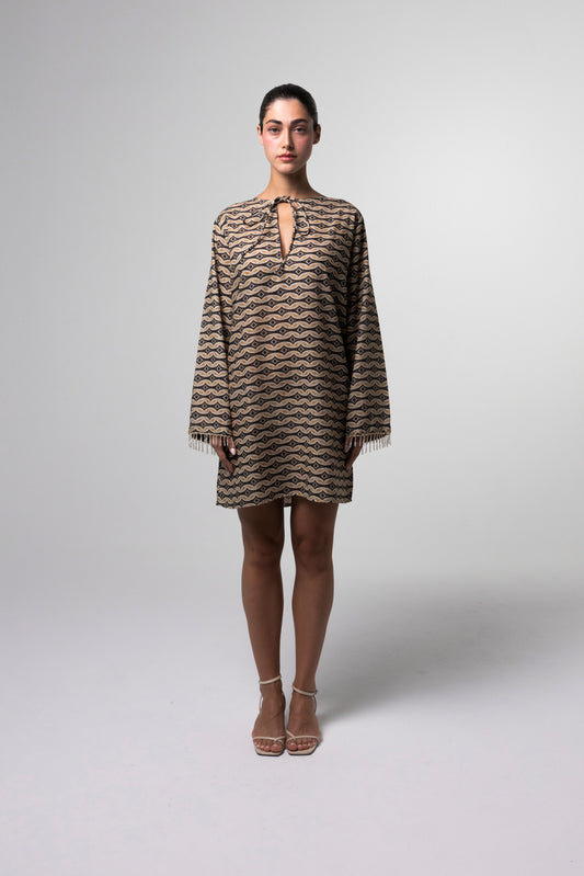 Printed Mini Kaftan - Multicolored