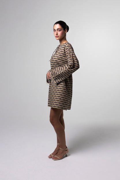 Printed Mini Kaftan - Multicolored