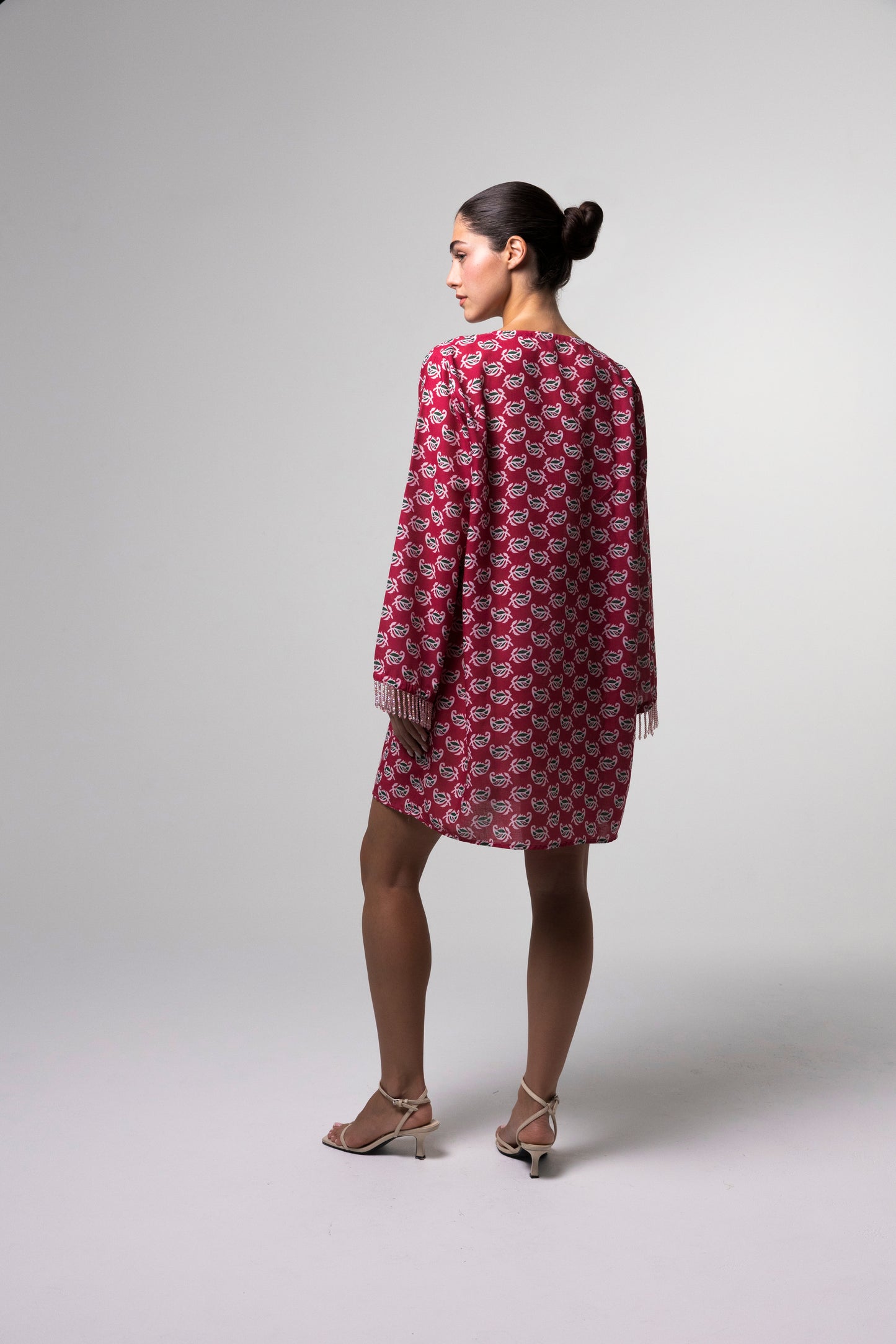Printed Mini Kaftan - Pink