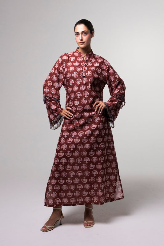 Printed Long Kaftan - Floral